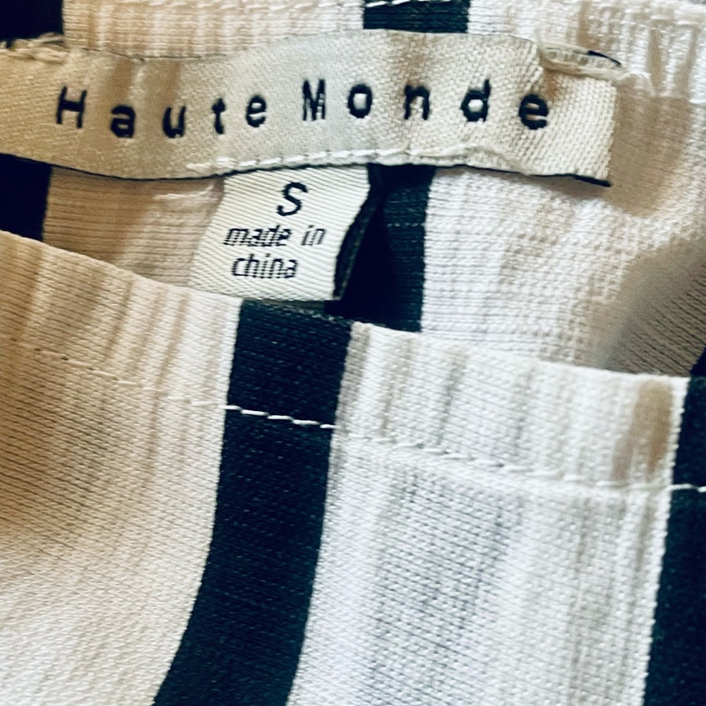 🖤🤍 HAUTE MONDE Striped Off-Shoulder Top – Size S - Picture 2 of 6